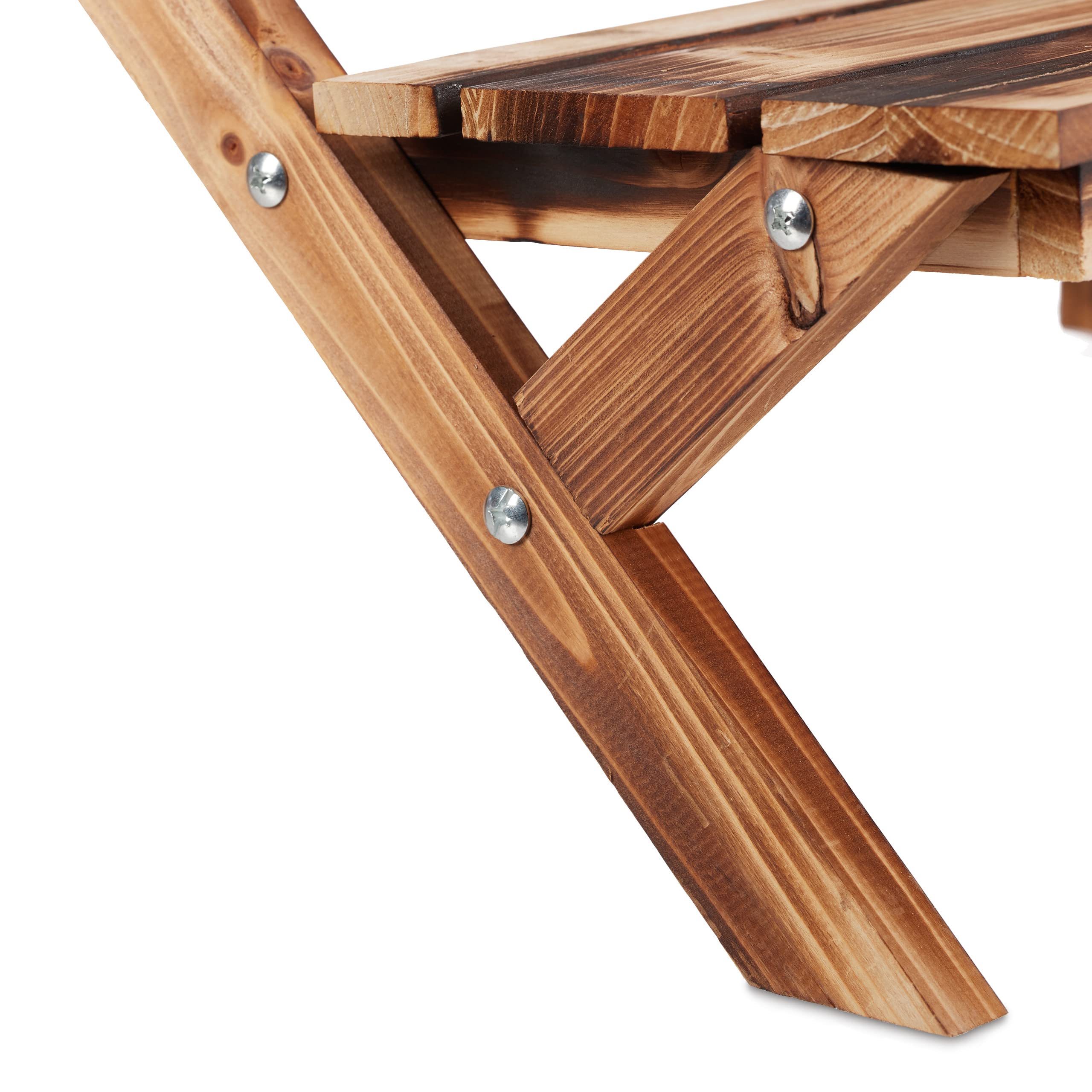 Relaxdays Fioriera a Scala con Spalliera, Portapiante, 2 Ripiani, Legno, HLP 109x61x40 cm, Effetto Bruciato
