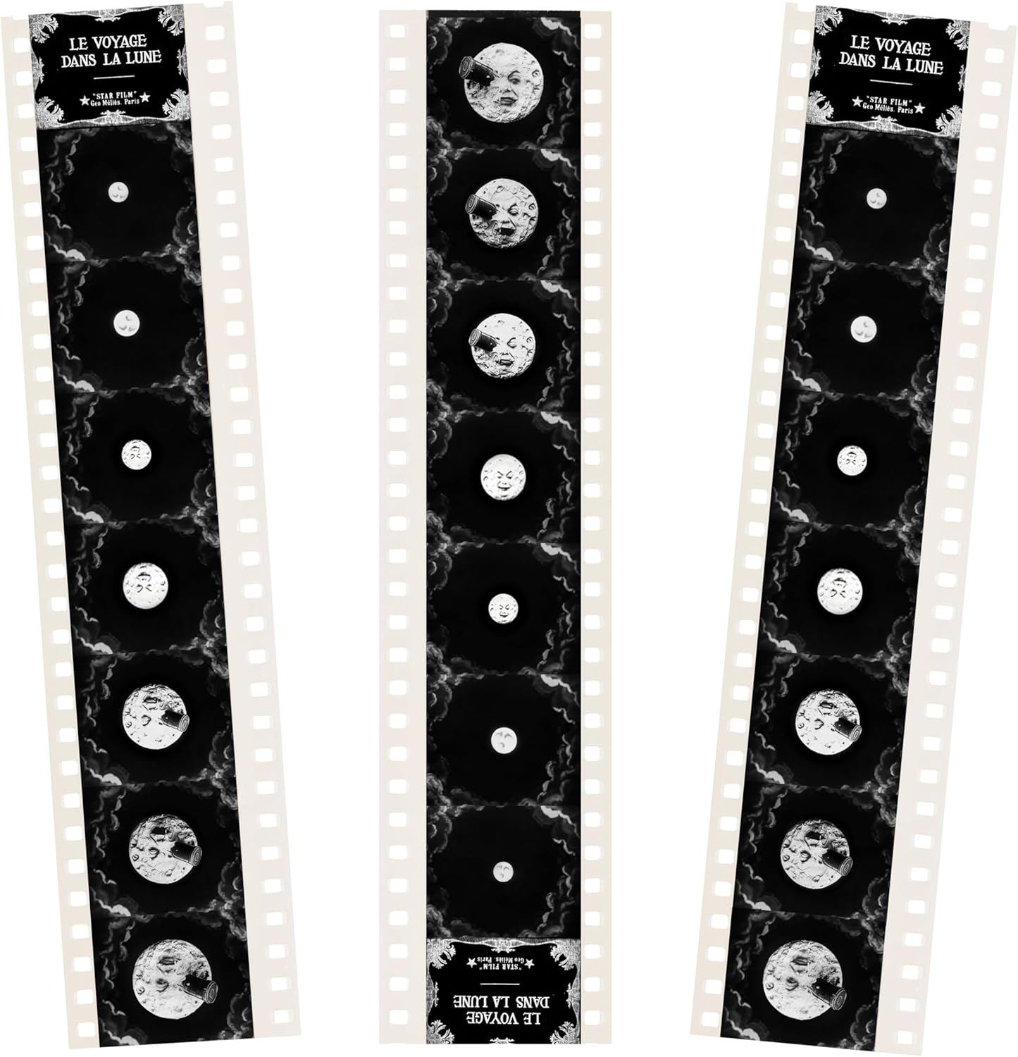 FlickMarks: The Classic Movie Bookmark Printed on Real 35mm Film, Features The Iconic moonshot Image from Voyage to The Moon - Perfect Gift for Movie Lovers, Collectors, and Bookworms (3 Pack) (3)