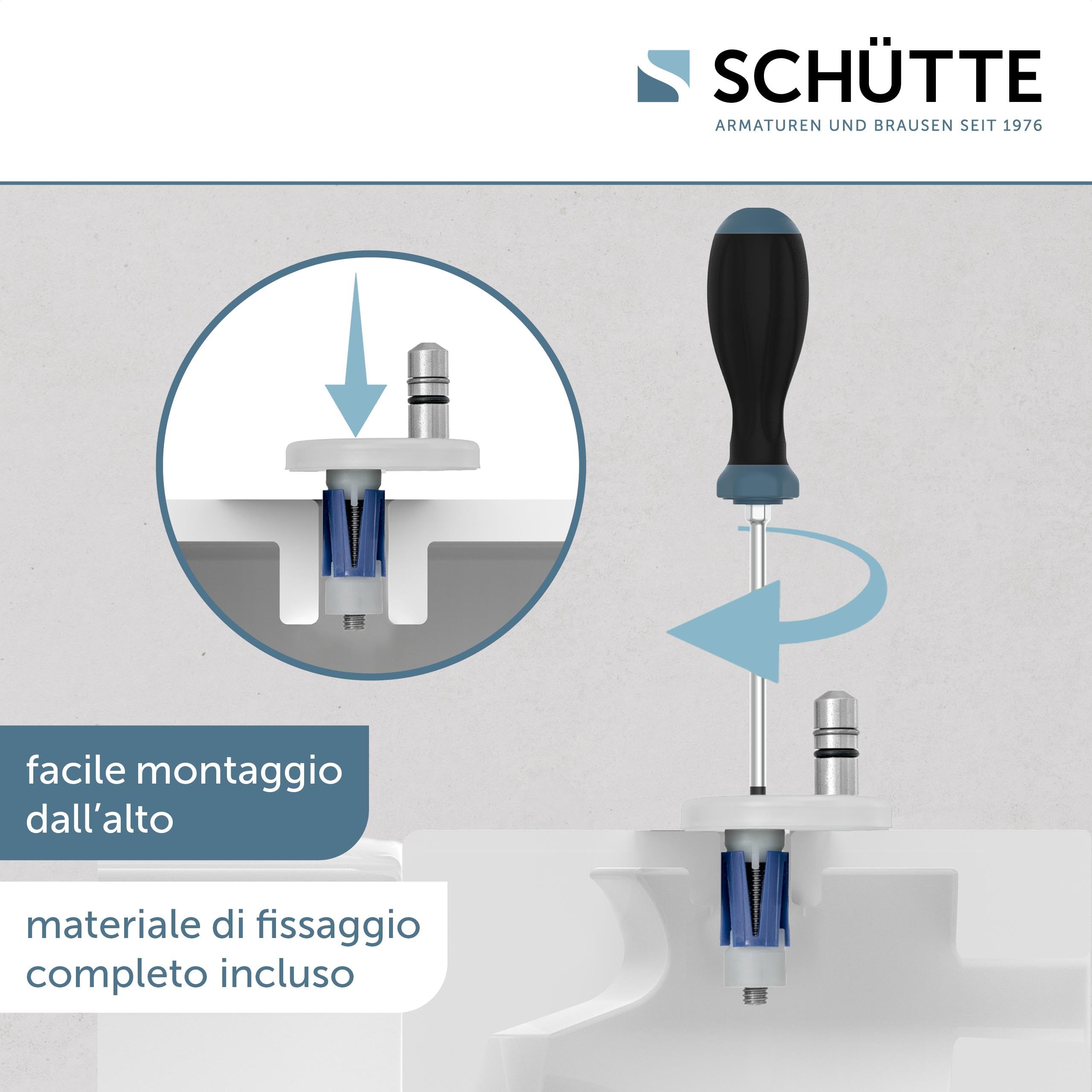 SCHÜTTE Sedile WC adatto per Geberit Icon, con abbassamento automatico, made in EU, coperchio rimovibile in termoindurente infrangibile, coperchio WC e occhiali fino a 250 kg, bianco