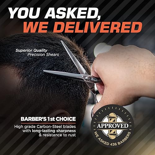 Miniatura 8 de Tijeras profesionales de 5.5 pulgadas con cuchillas extremadamente afiladas, tijeras de corte de cabello de acero 440C, duraderas, movimiento suave