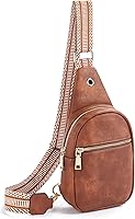 Vista 168 de Telena Riñonera pequeña para mujer, de cuero, cangureras, bolsa de pecho para mujer 3-camel marrón