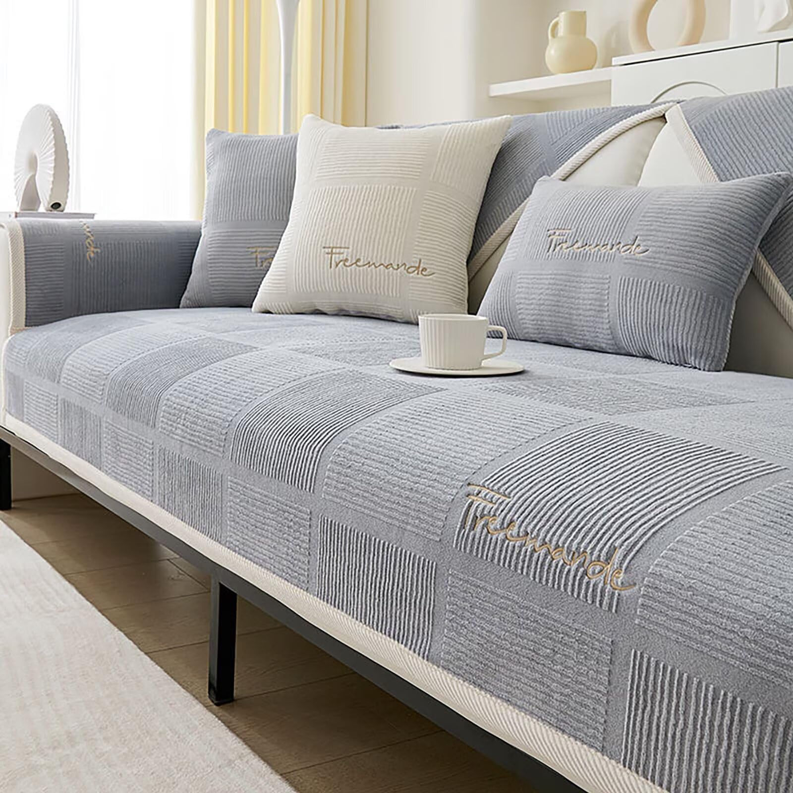 VFDC Sofabezug 1 2 3 4 Sitzer Sofaüberwürfe, Couch Bezug Ecksofa Cord Sofa Überzug, Überwurfdecken für Sofa L Form Couch Überwurf, Sofadecken für Sitzfläche, Sofaschoner rutschfest