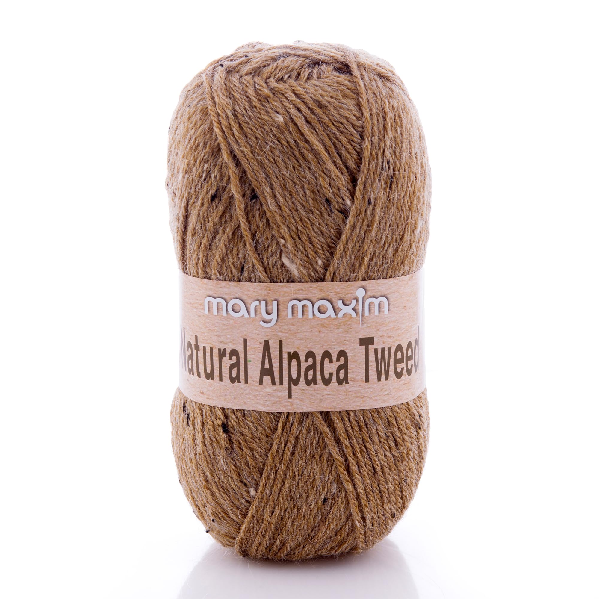 Mary Maxim Alpaca Yarn, Soft, Warm Tweed Yarn for Crocheting and Knitting, Medium Worsted Weight 4, Ideal for Scarves, Sweaters Afghans and Blankets, 262 Yards, Sand Dune