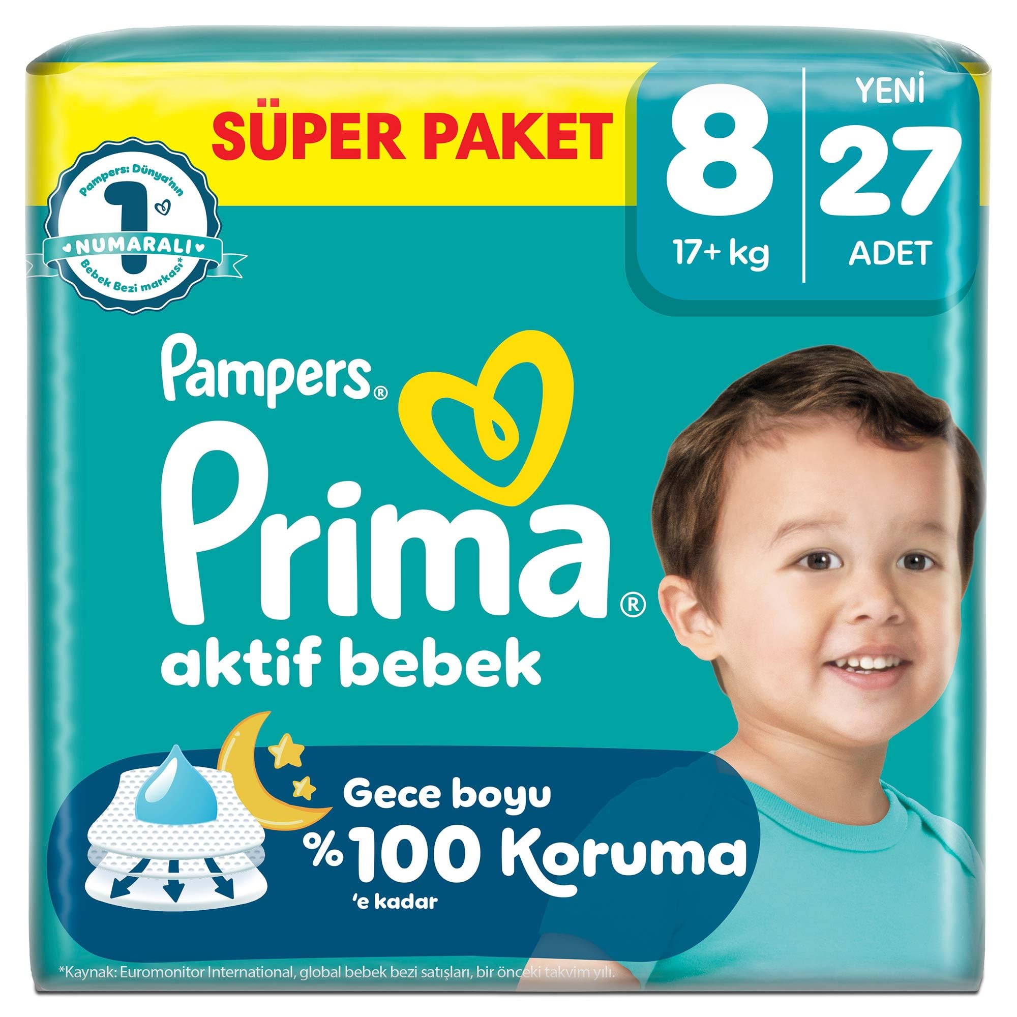 Prima Aktif Bebek Süper Paket 8 Beden 27 Adet
