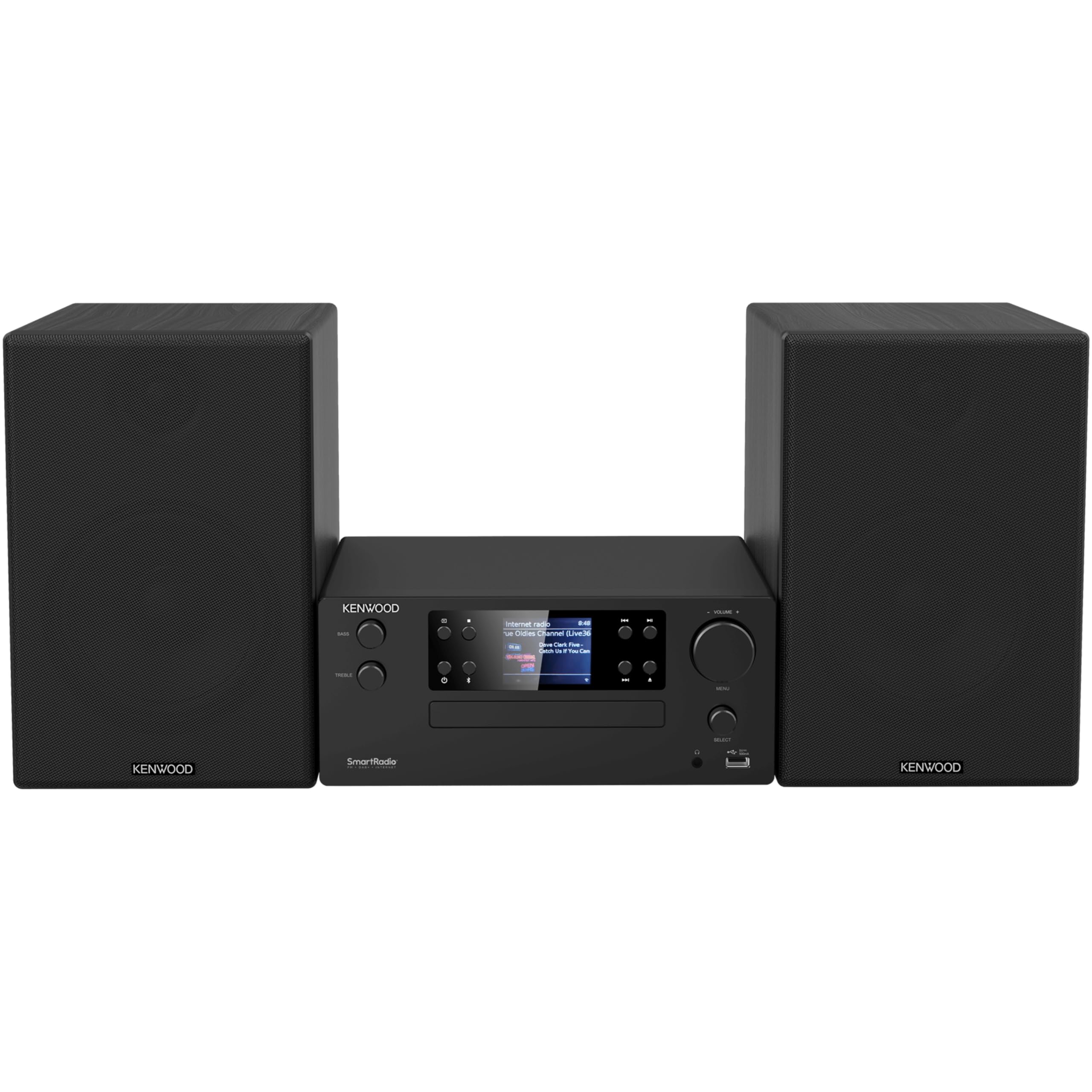 Kenwood Microcadena Hi-Fi | Bluetooth 5.2 | CD, USB, Radio FM/Dab+, Spotify Connect, Radio y Ecualizador | 2x50W RMS | Equipo de música para casa con Control por App y Pantalla TFT- M-9500S-B