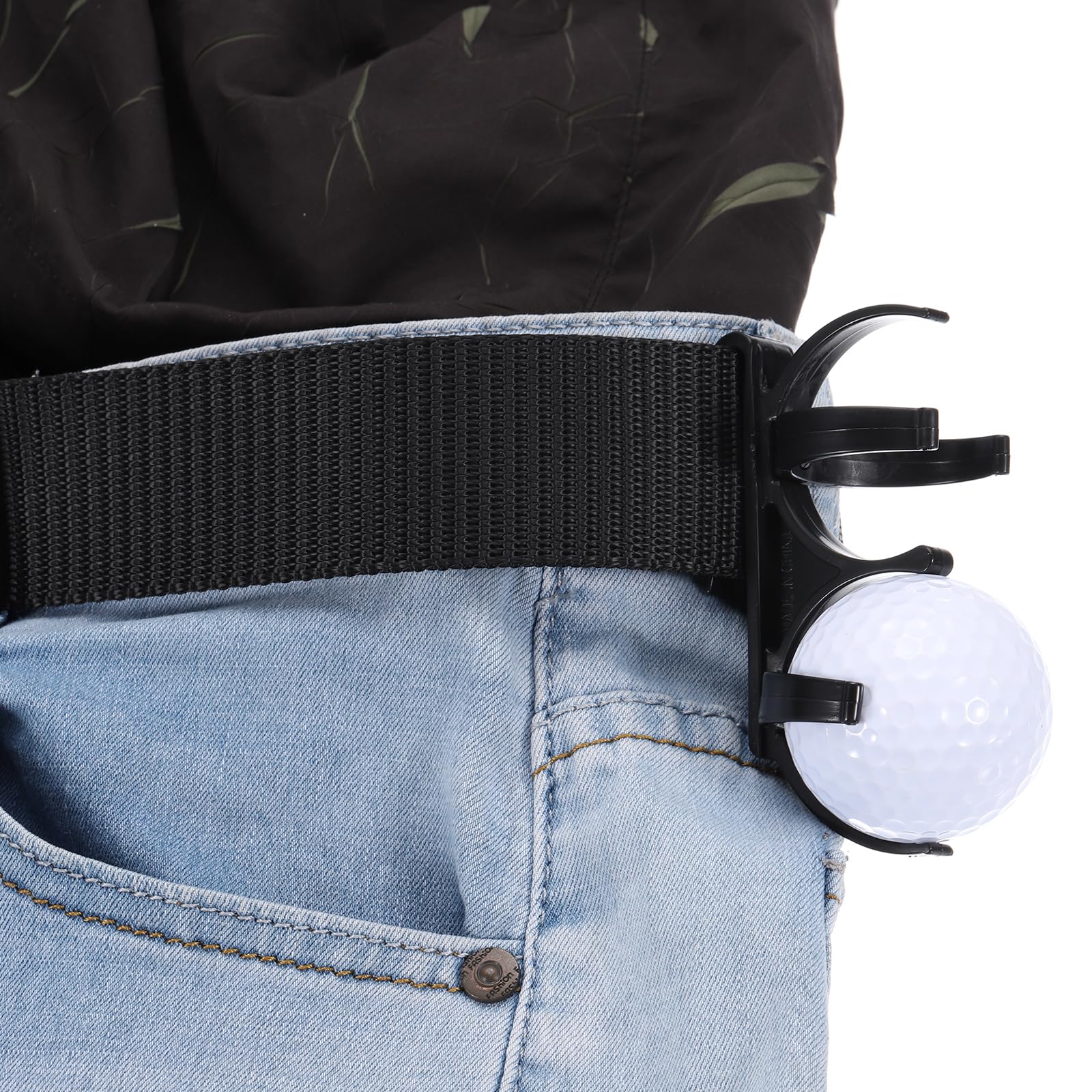 PATIKIL Golf Pelotas Soporte, 2uds Plástico Giratorio Plegable Sostiene 2 Bolas Golf Clip Accesorios para Pelota Juegos Accesorio en Cintura Cinturón, Negro