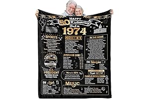 Nostalgic 1974 Throwback Golden Wedding Anniversary Blanket: A Timeless Keepsake of Love and Togetherness