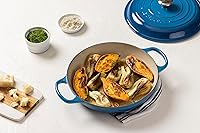 Vista 53 de Le Creuset Signature Cacerola de hierro fundido esmaltado, 3.5 cuartos de galón, color naranja (Flame)