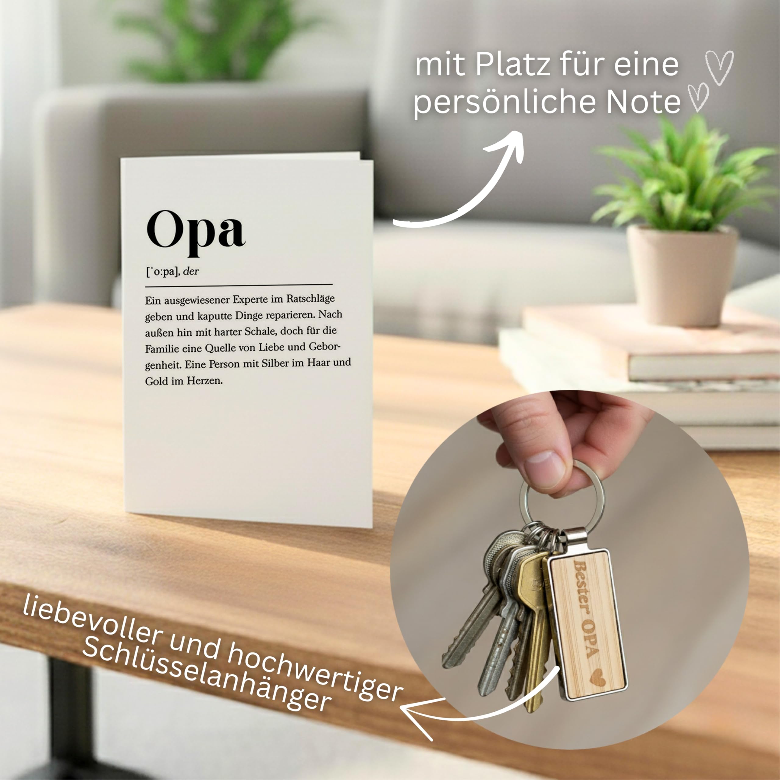 Opa Geschenkset (Flaschenöffner, Zollstock, Bleistift & Schlüsselanhänger) Geschenke für Großväter, Geburtstagsgeschenk für Männer, Opa Geschenk
