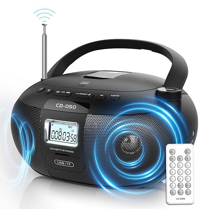 Buy Greadio Portable Boombox CD Player with AM FM Stereo Radio