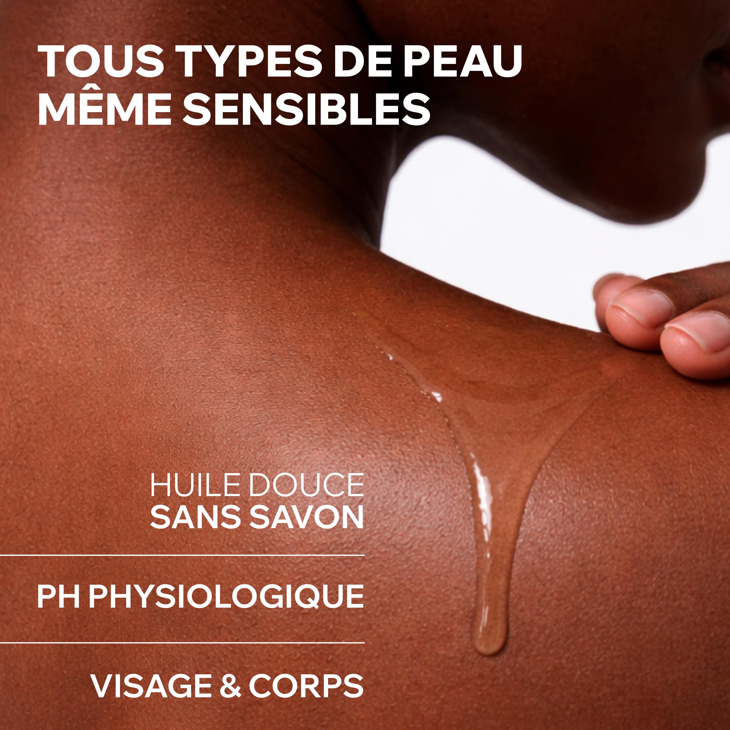Uriage Derm-Phy Huile de Douche 1L - Nettoyant Visage, Corps - Peaux Sèches, Sensibles - Nettoie, Nourrit, Prévient le Dessèchement - 25% Glycérine, Agents Extra-Riches - pH Physiologique - Sans Savon