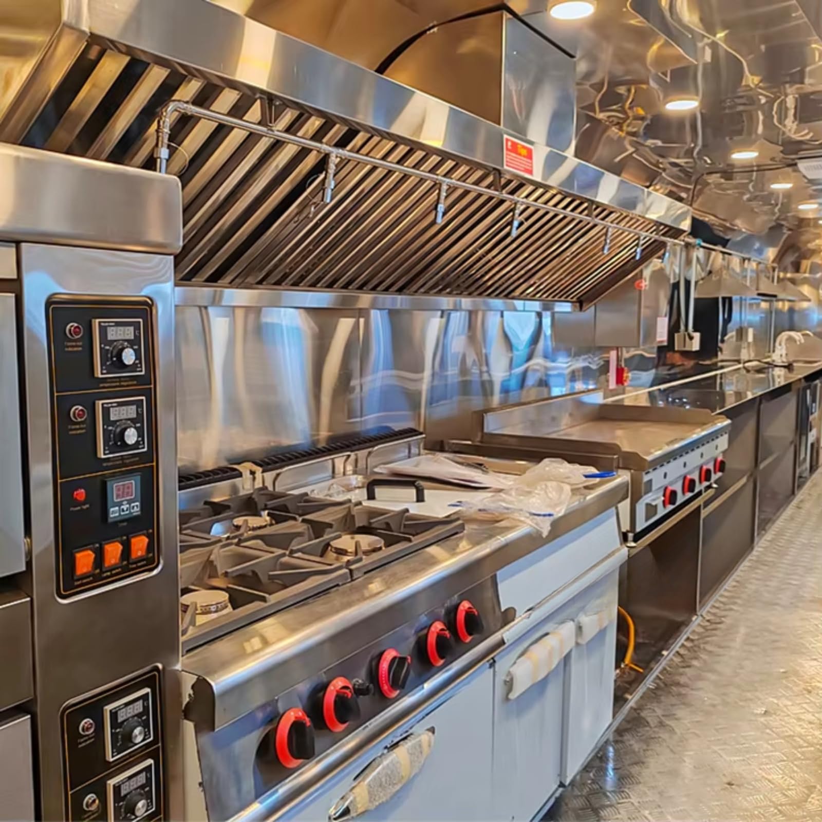Camion alimentari mobili in vendita, 15FT completamente attrezzato Food Truck & Concession Trailer in vendita - Cucina mobile con griglia e frigorifero per caffè, hamburger, gelateria