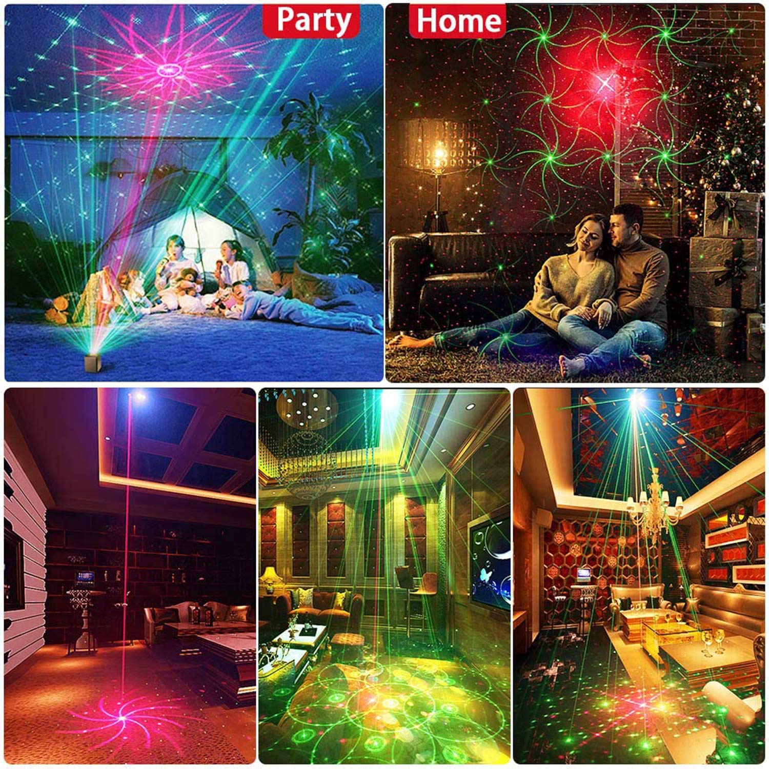 Discolicht Partylicht,Katomi Mini Party Deko licht,mit 2M USB-Stromkabel,240 Verschiedene Muster,Musikgesteuert Stroboskop mit Fernbedienung für Kindergeburtstag,Familientreffen,Weihnachtsfeier