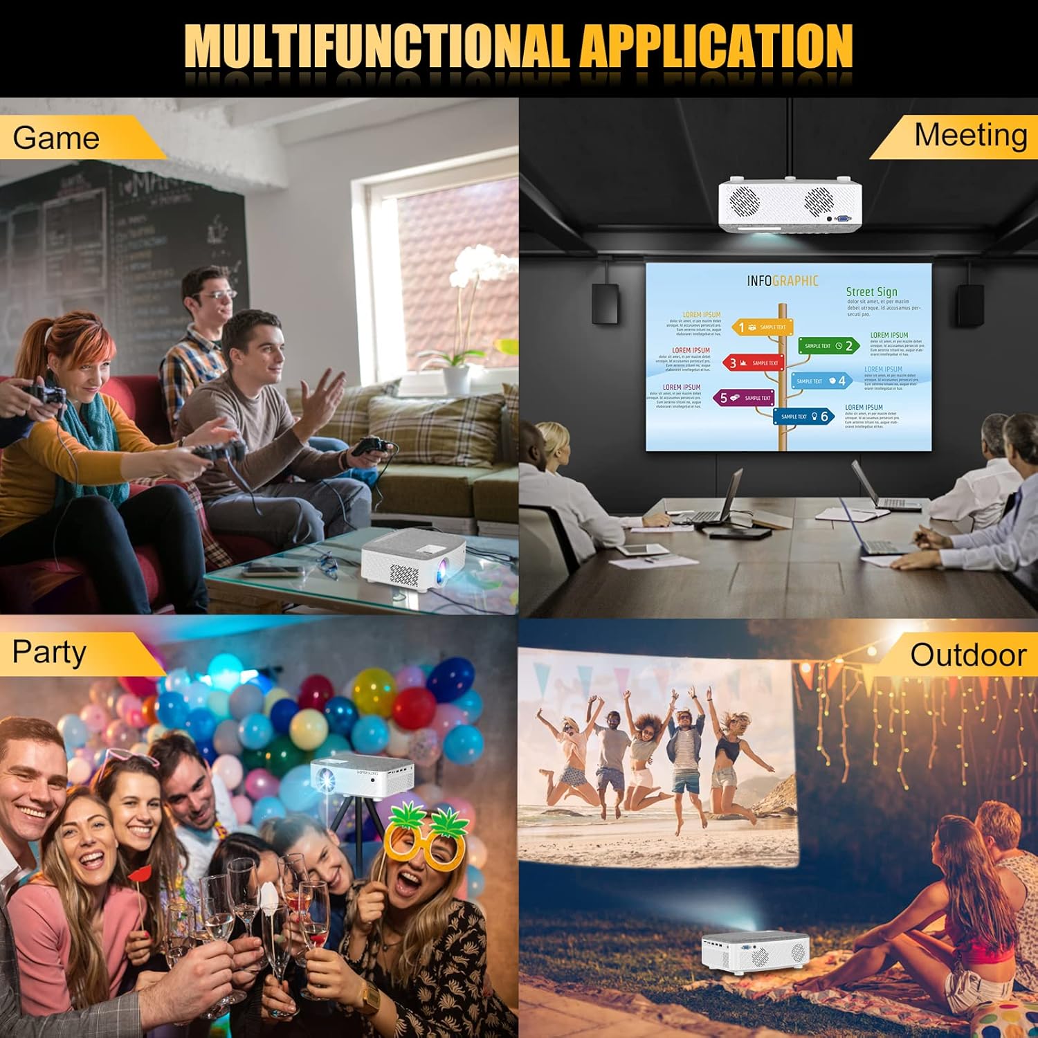 MPBEKING Projector Bluetooth Hi-Fi connectivity