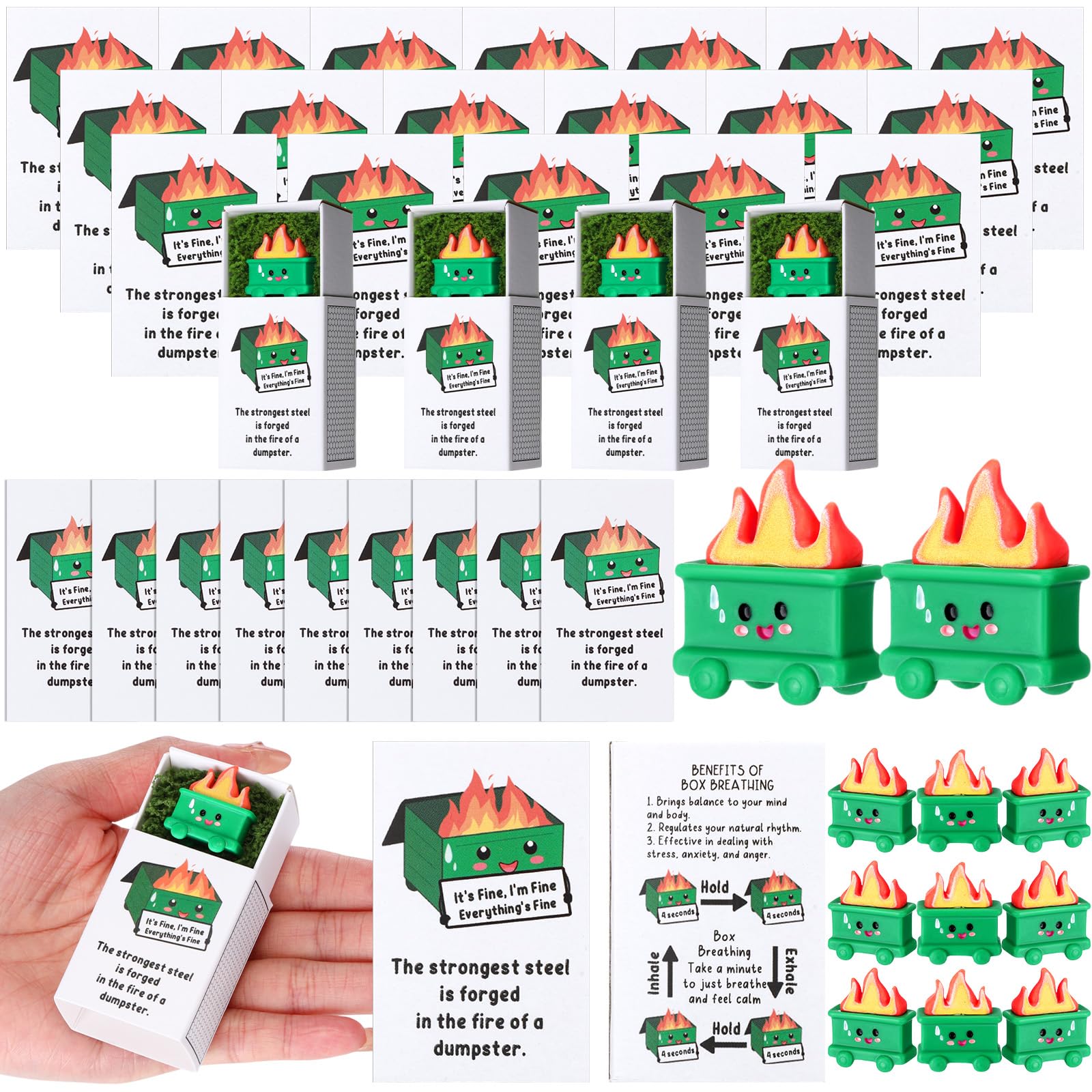 Emotional Support Dumpster Fire Notebook & Pen Set - 100 PC Funny Office Gifts For Employee Appreciation