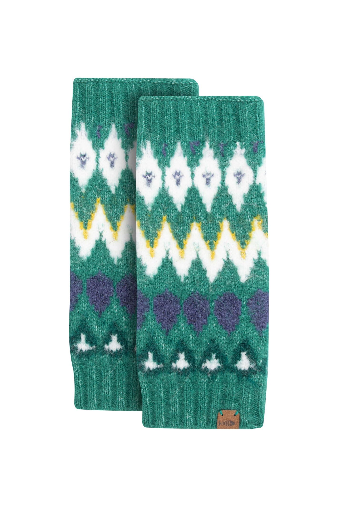 Weird Fish Shutt Fair Isle Wrist Warmers Green Ivy Size ONE