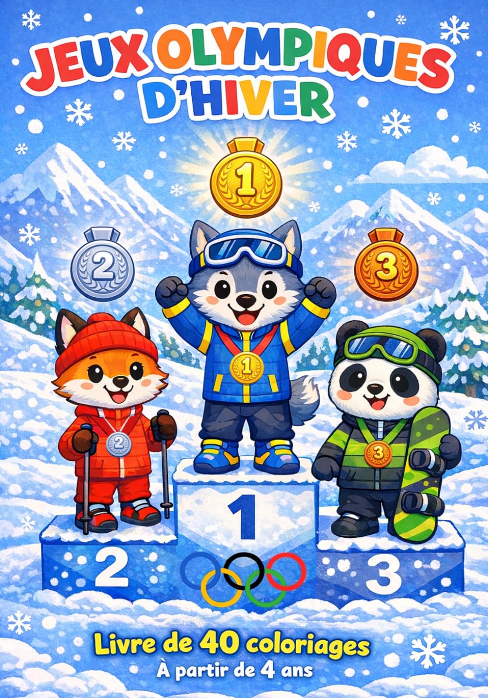 Jeux Olympiques d'hiver : Livre de coloriage
