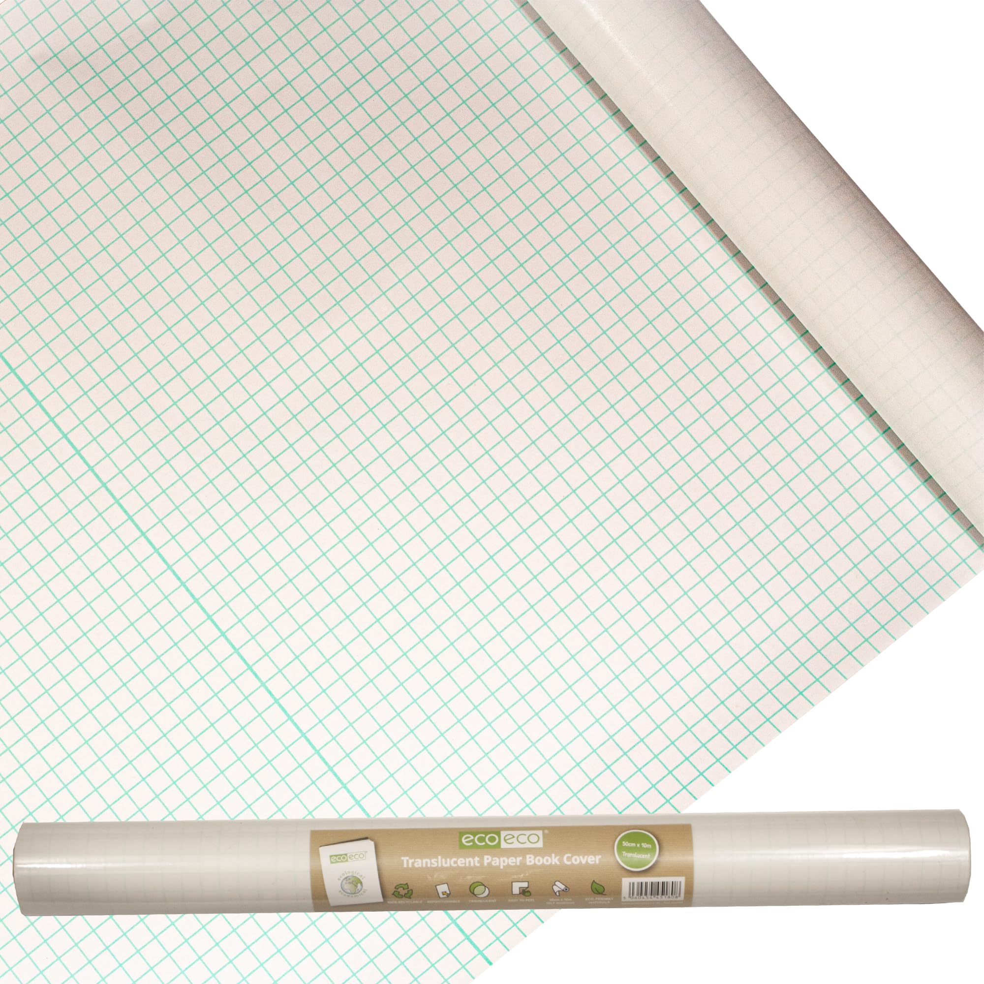 eco-eco Translucent Self Adhesive Paper Book Cover Film Roll 50cmx10m