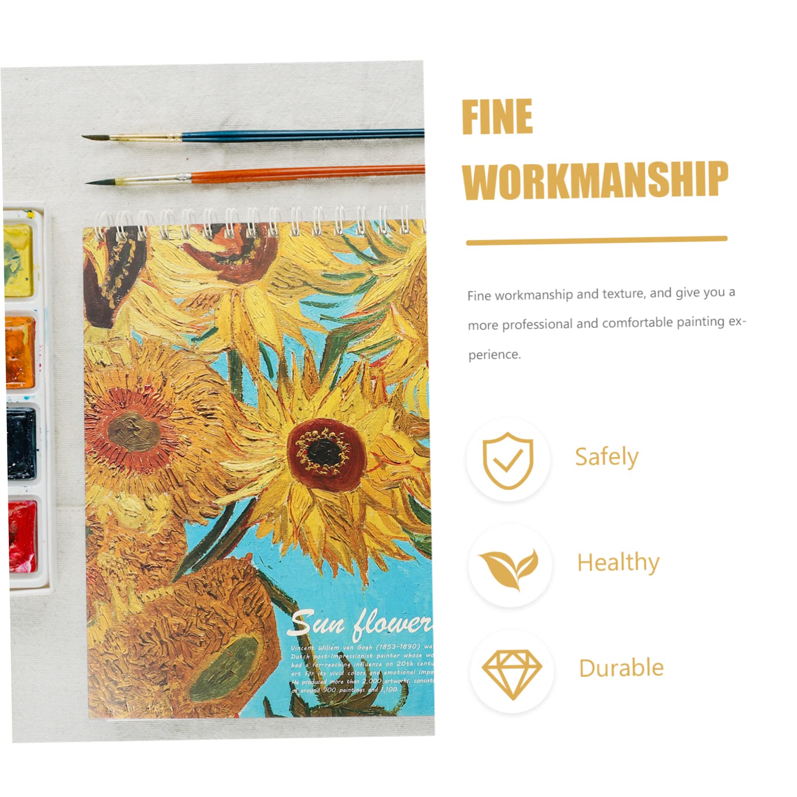 SHINEOFI Carnets De Croquis Ensemble De Carnets De Croquis En Papier Aquarelle Couverture Décorative Portable Pour Étudiants Et Artistes