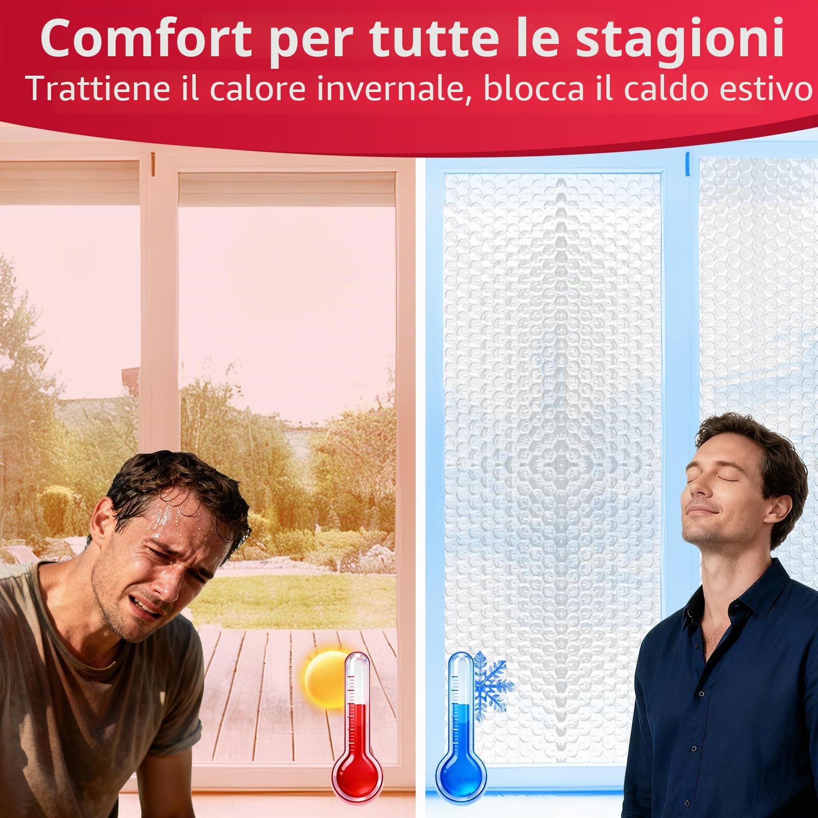 3mm Isolante a bolle riflettente, 121,9cm x 15,24m, Doppio foglio in alluminio, Per tutte le stagioni, ideale per finestre, Isolante Termico
