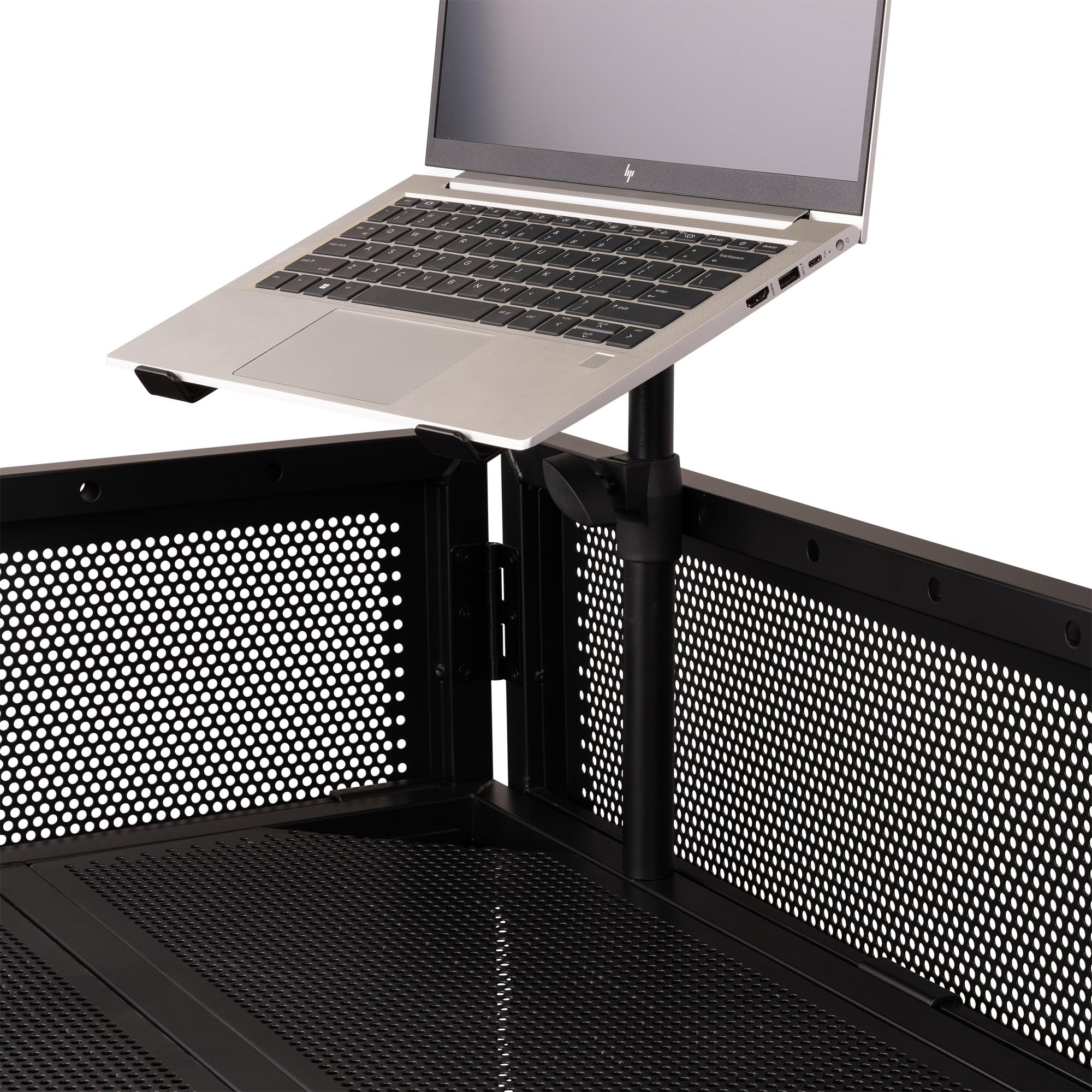 Vonyx DBLH1 Support Ordinateur Portable DJ Réglable en Hauteur, Stand PC Portable pour Booth et Scène, Structure Stable Métal Noir