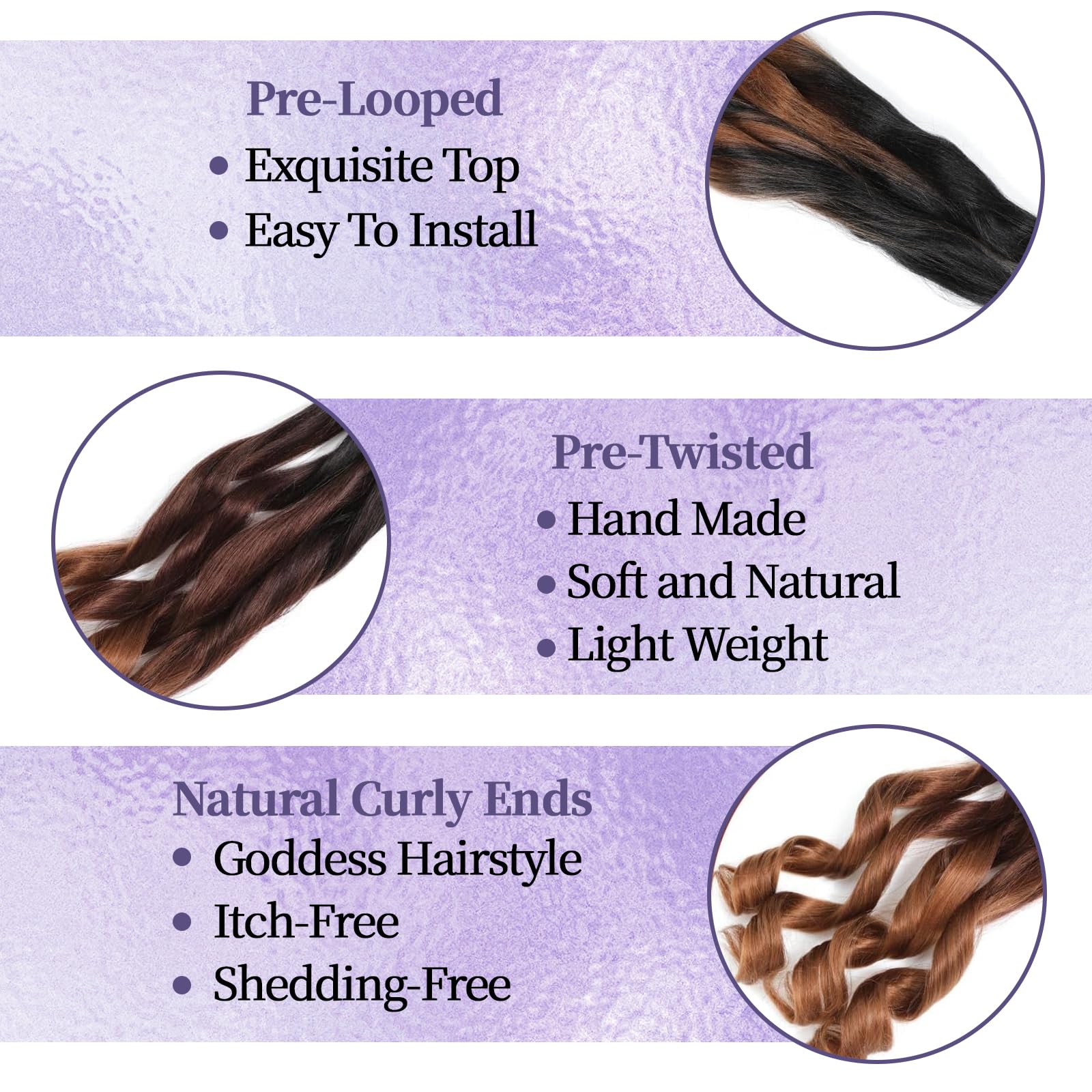 Locescsoc 24 Inch French Curls Braiding Hair 8 Packs Spanish Curly Braids Pre Stretched Loose Wave Soft French Curl Synthetic Braiding Hair Extensions for Women (1B/33/30 - Image 3