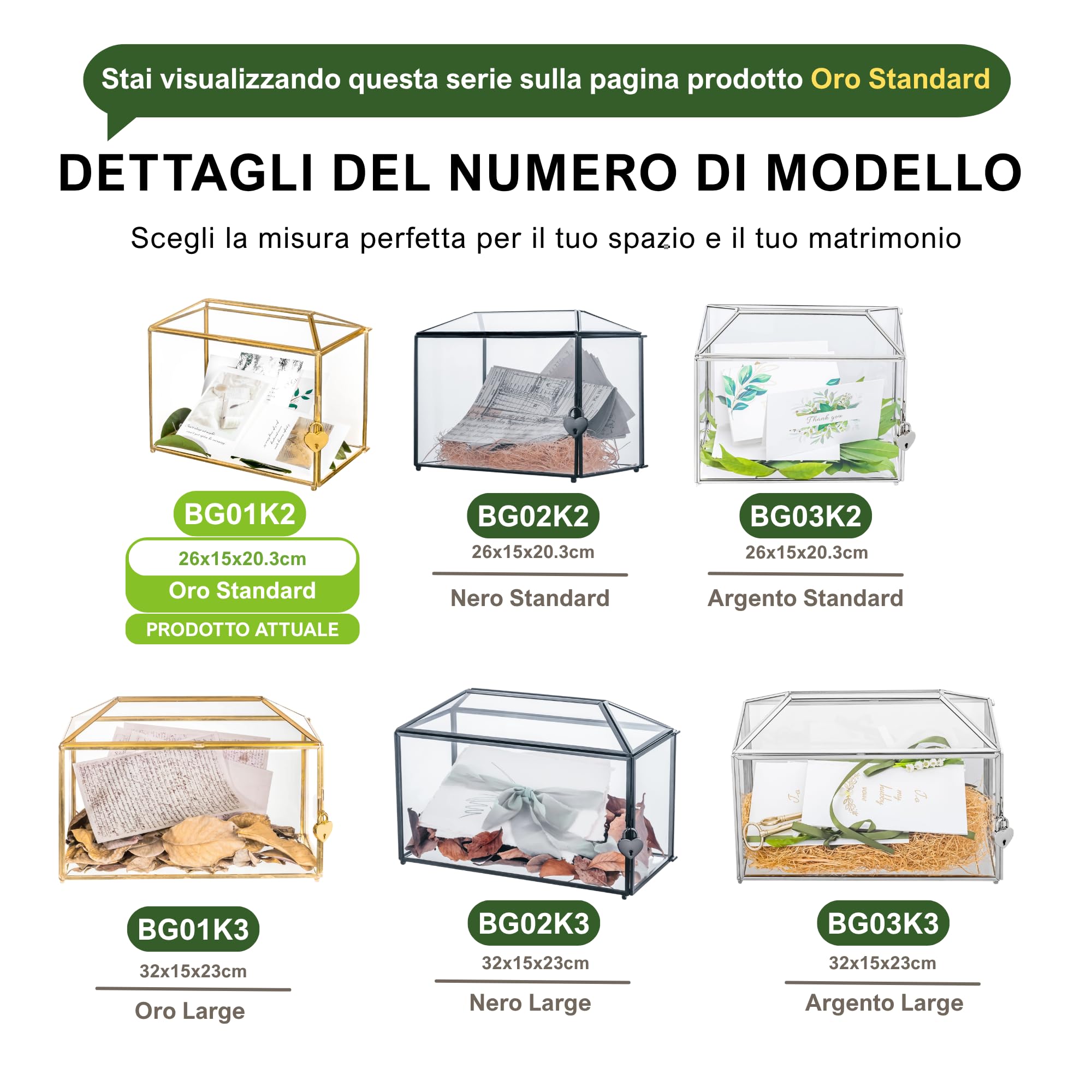 NCYP Scatola per biglietti di vetro, grande terrario geometrico, realizzato a mano, in ottone, stile vintage, rettangolare, con piedino per ricevimenti nuziali (solo scatola in vetro)