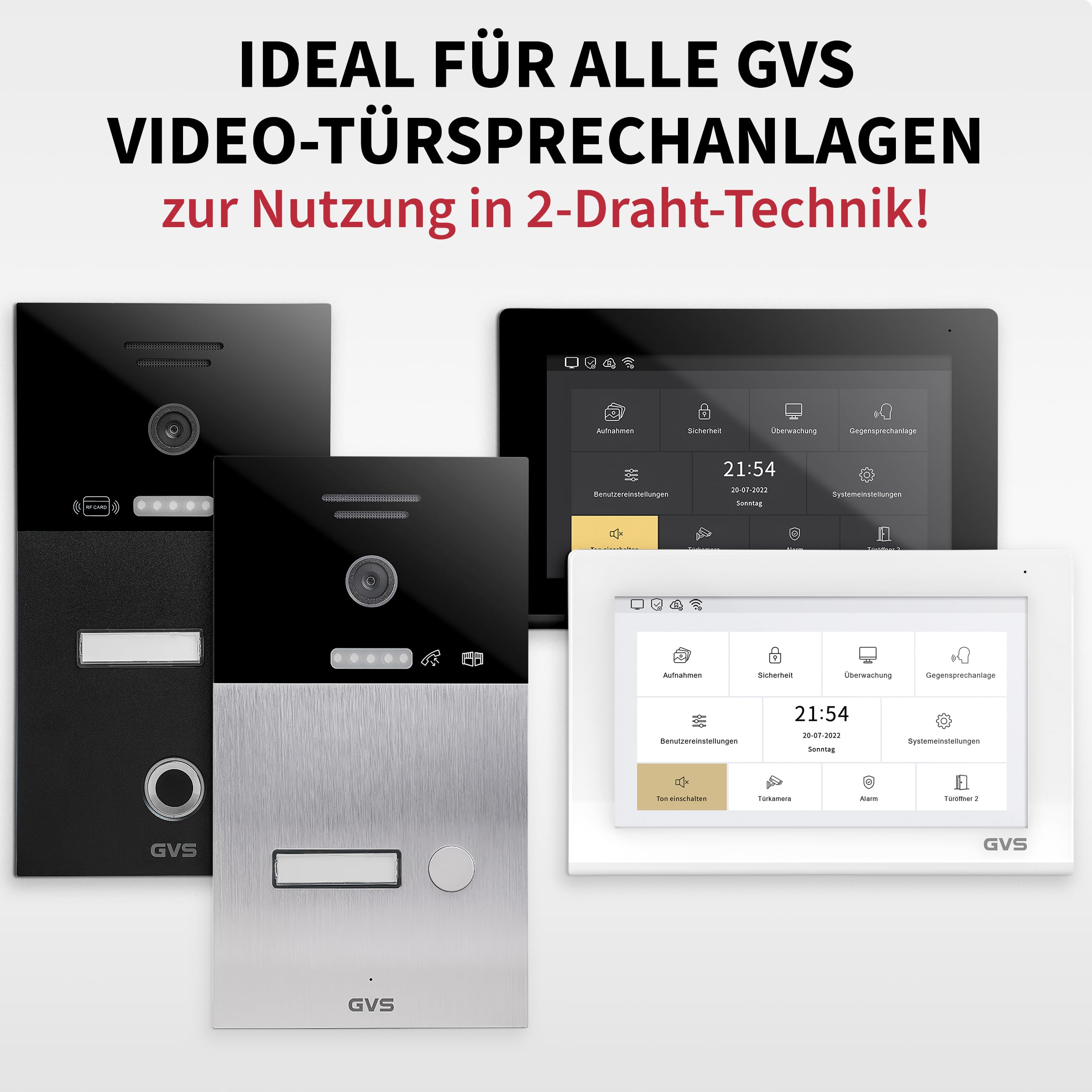 GVS 2-Draht Ethernet PoE Konverter mit bis zu 500m Reichweite - Moderne IP-Technologie über 2-Draht-Kabel inkl. PoE-Unterstützung - Einfache Installation für Türsprechanlagen & IP-Kameras