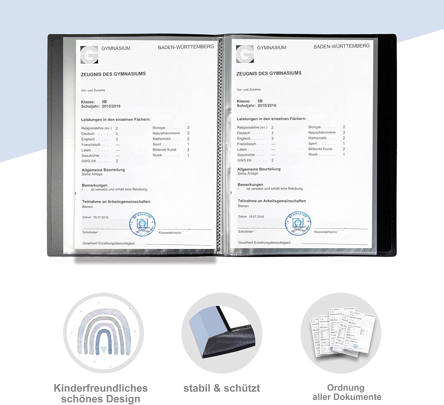 Minilino Certificate Folder 20 Premium Transparent Pockets A4