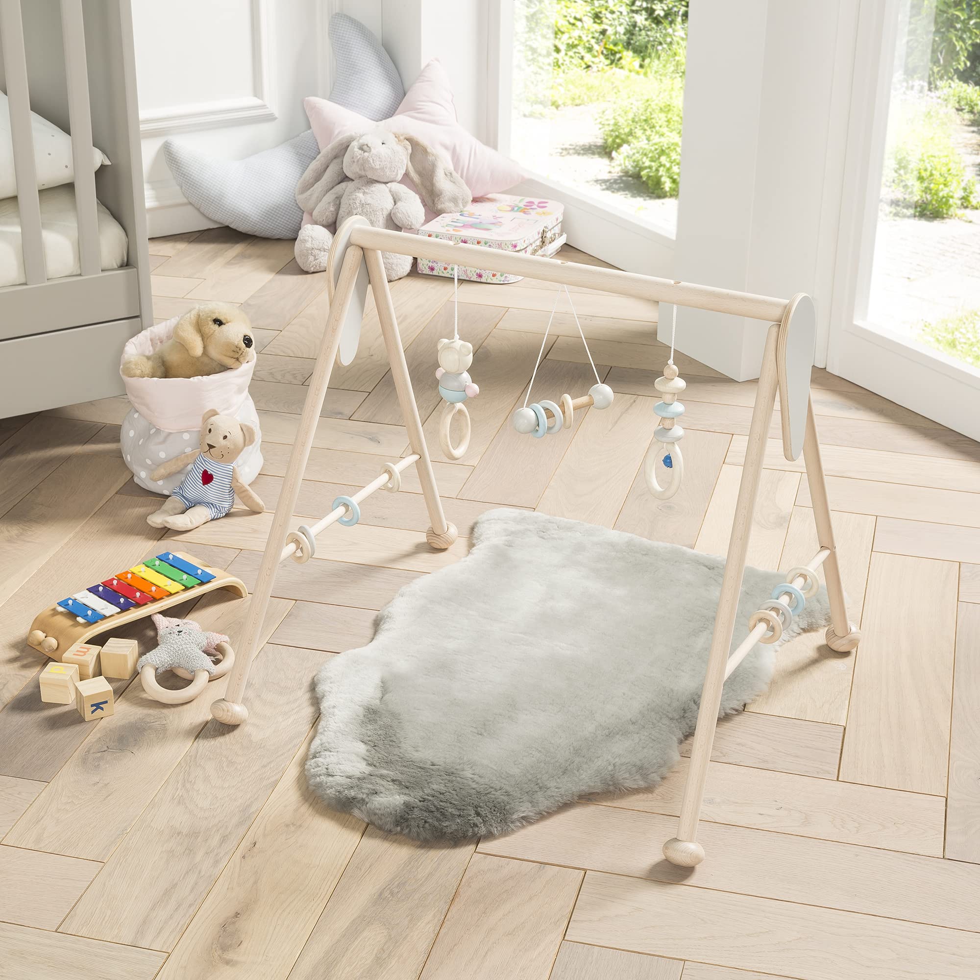 Ibena Parkano Baby Lammfell grau – kuschelweiches Schaffell Naturfell groß 80-90 cm
