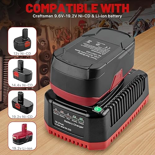 Miniatura 4 de Cargador de repuesto para Craftsman 19.2V cargador de batería C3 140152004 DieHard XCP Li-ion Ni-CD Batería 1425301 1323903 130279005 11375 11376