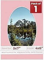 Vista 167 de Tapete de 5 x 7 para fotos de 4 x 6 pulgadas, con apertura de tablero ovalado verde Honeydew precortado, sin ácidos, mate para proteger tus