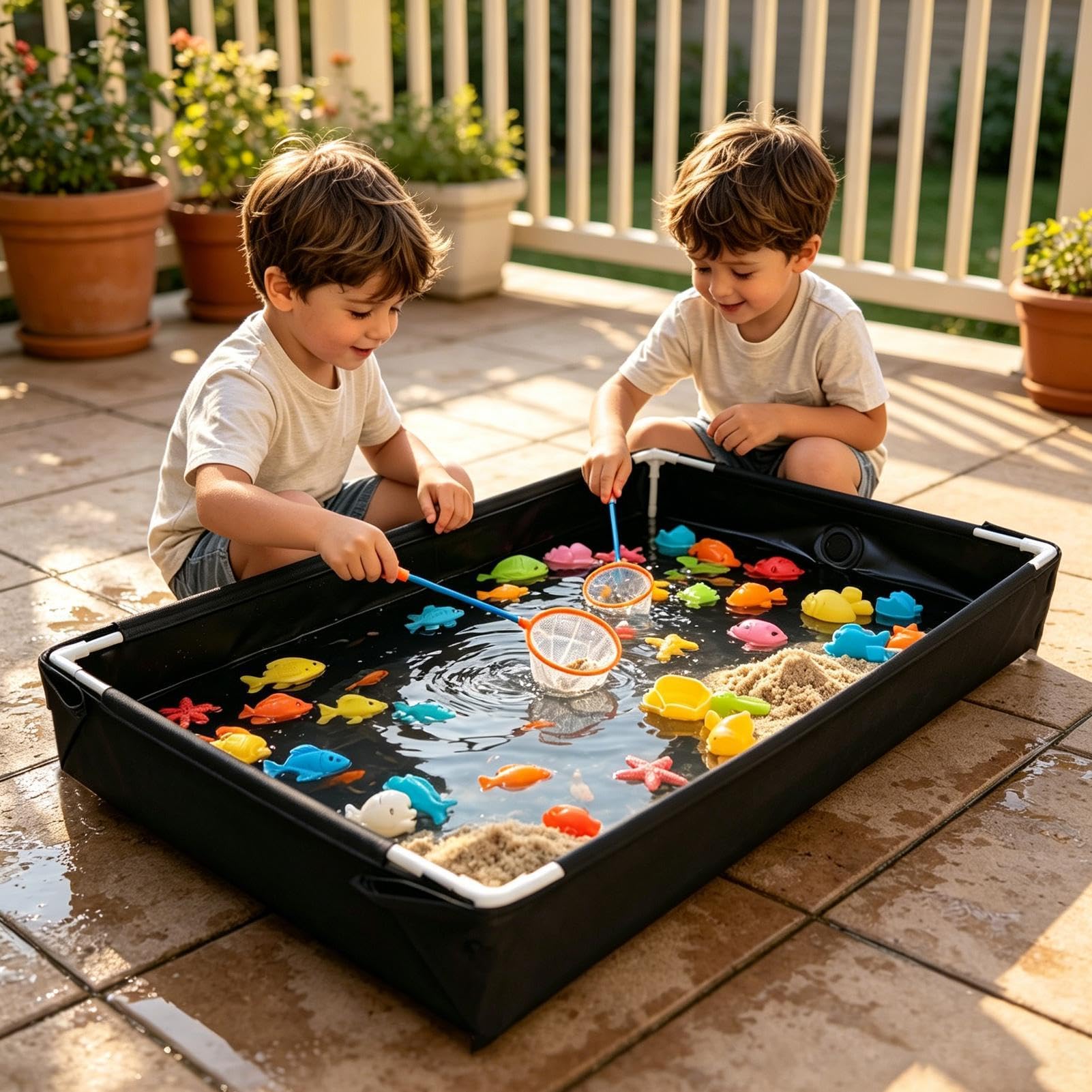 Arenero Infantil con Tubo de Desmontable para Juegos de Agua