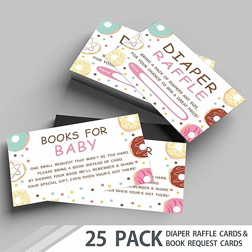Miniatura 4 de Juego de 25 invitaciones para baby shower con sobres, boletos para rifas de pañales y tarjetas de solicitud de libro de baby shower, fiesta de baby
