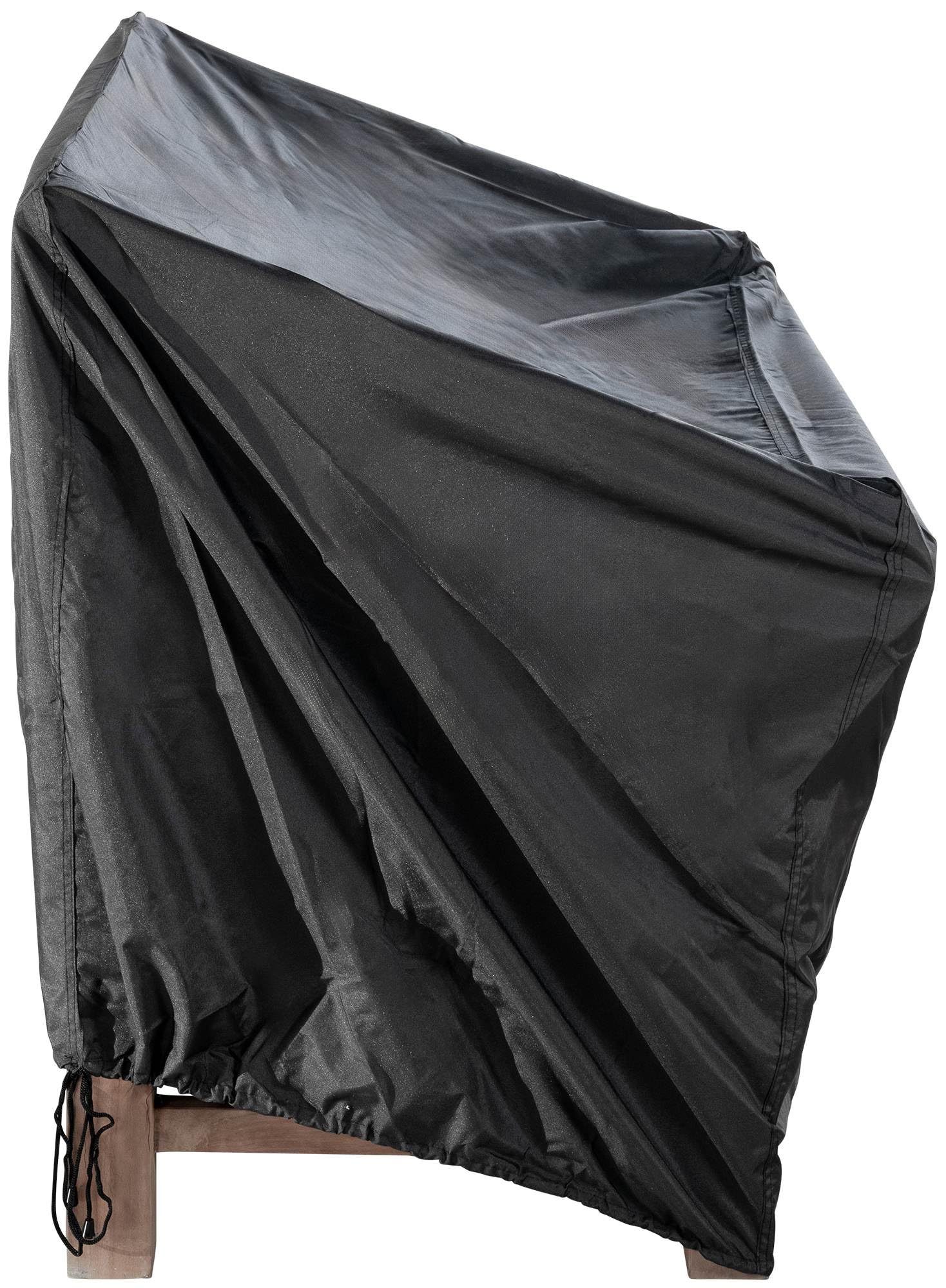 CLP Abdeckhaube Für Gartenbank 120cm I Schutzhülle Für Gartenmöbel I Wetterbeständige Hülle Mit 126x71x76 cm, Farbe:schwarz