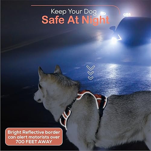 Miniatura 6 de Arnés reflectante sin tirones para pasear mascotas pequeñas, medianas y grandes, diseño fácil de ajustar, antiescape, chaleco resistente con malla