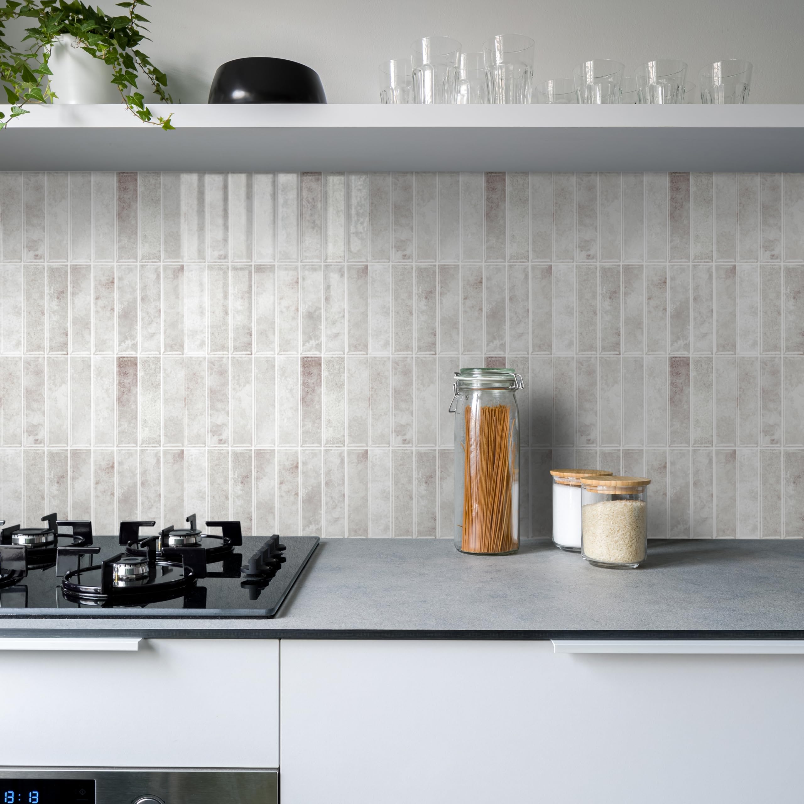 Geometry Wall Tile Stickers – 3D Mosaic Waterproof Self-Adhesive, 30x30cm, Pack Of 10 Sheets, For Bathroom Kitchen Backsplash, Blue Nordic Design