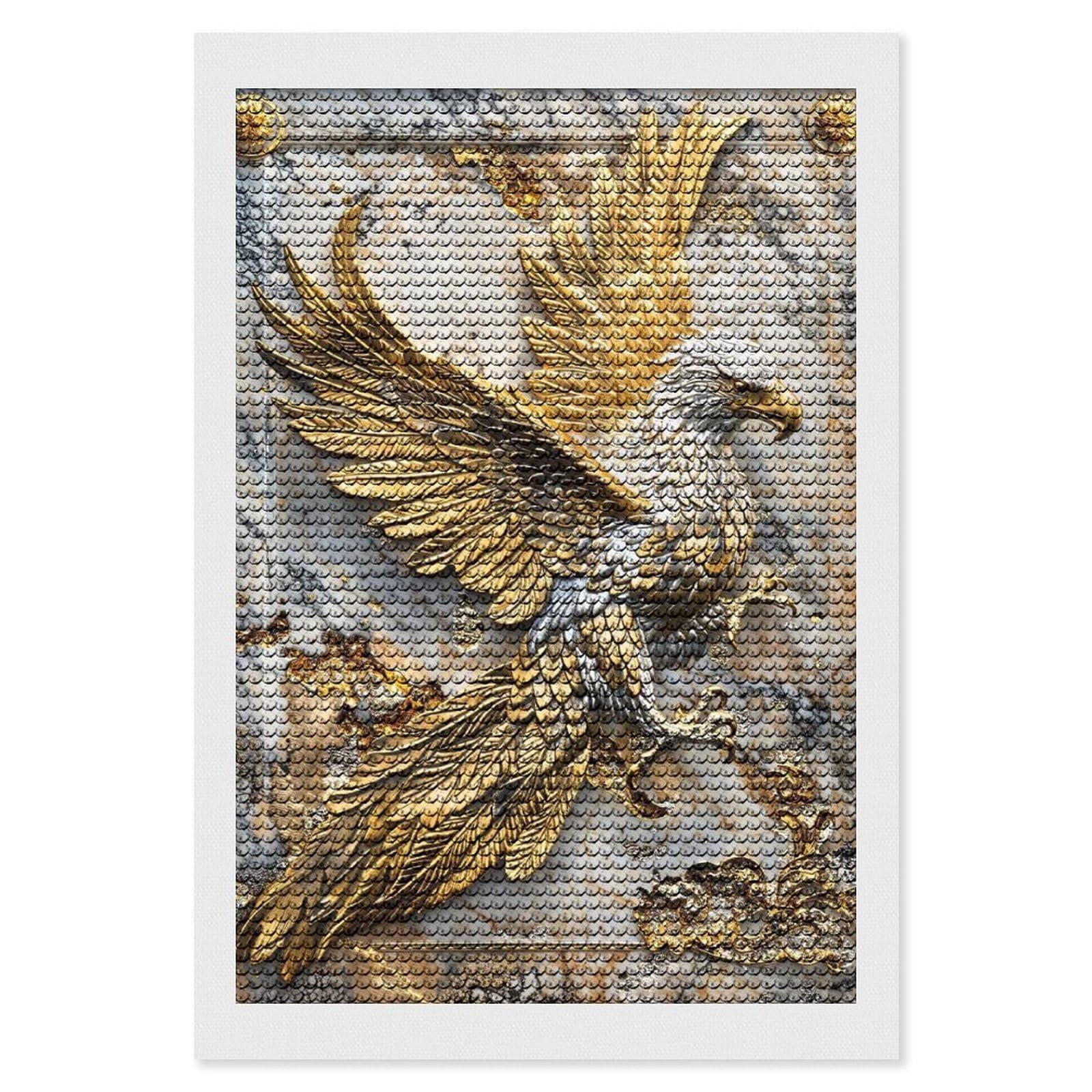 Junmoney Majestic Eagle Elegance Diamond Painting Kit 8"x12", for Women, Simple to Start, Bedroom Decor, Christmas Gift, Good for Quiet Evenings