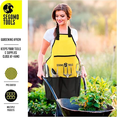 Miniatura 6 de Segomo Tools Juego de herramientas de jardín de 12 piezas (incluye herramientas de jardín junto con guantes, almohadilla para arrodillar, botella