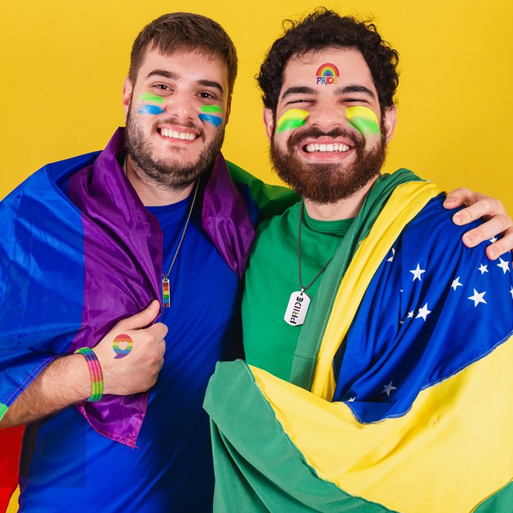 LOLIAS LGBT Accessori LGBT Gay Lesbiche Collana LGBT Braccialetto Arcobaleno Pride LGBT Orecchini Pride Tatuaggi Temporanei Arcobaleno Spille Unisex Lesbiche Gay Pride Gioielli