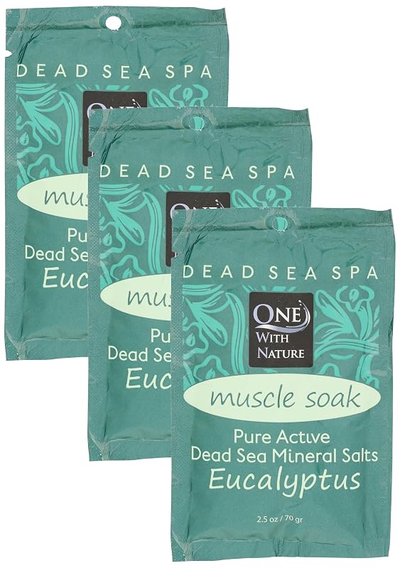 Sais minerais para banho One With Nature Green Eucalyptus, 3 pacotes com 71 g