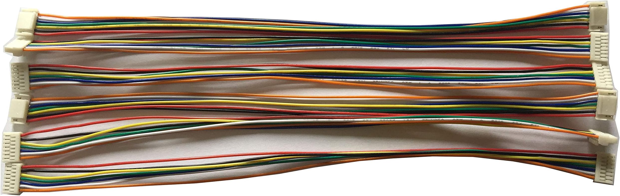 6 PCS 7 PIN JST GH Connectors on Both Sides with Electric Wire 1007 28 AWG(Total Length:200MM)