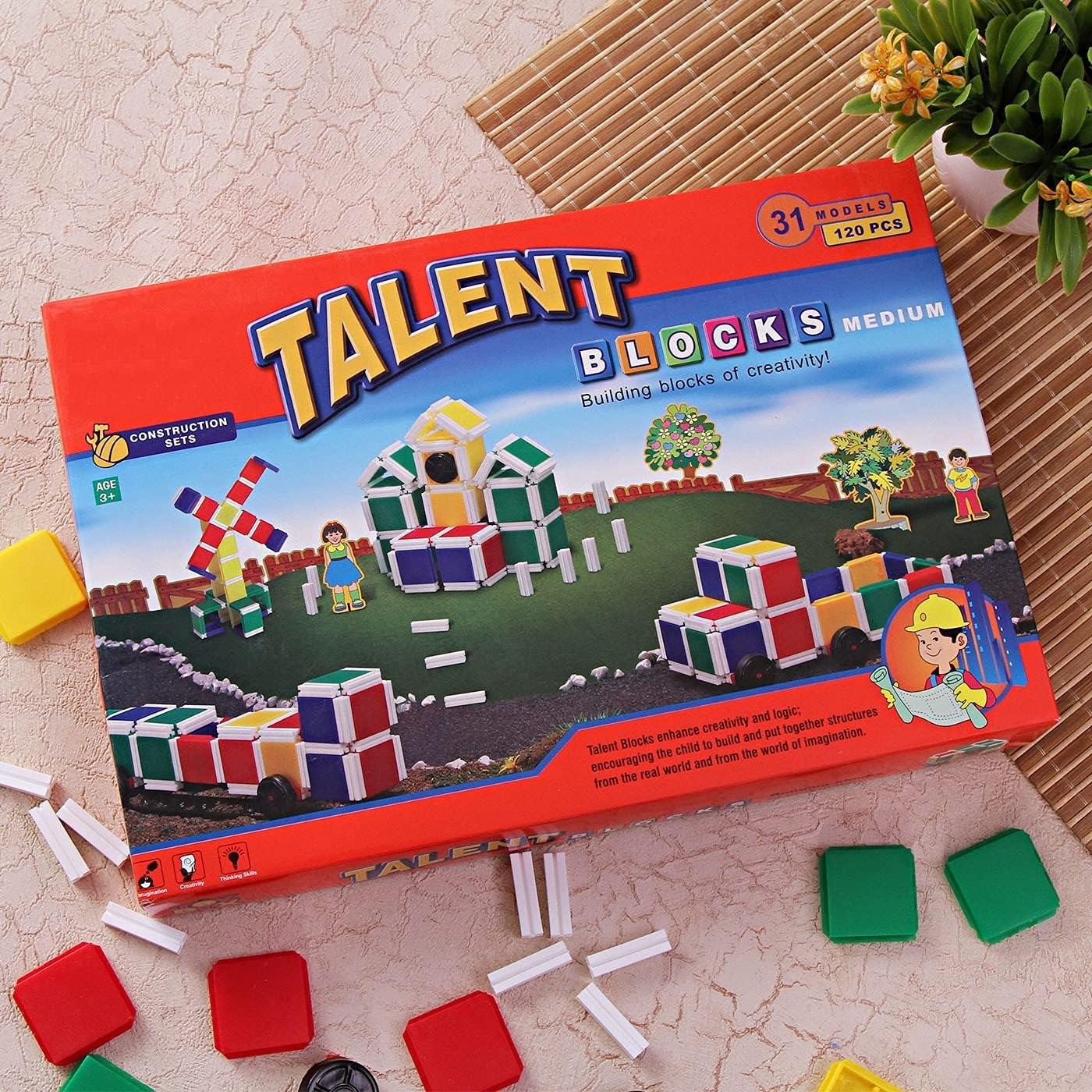 NGEL Talent Blocks Game, Building & Construction Blocks Game, Easy to Make His/Her Own Design Model(31 Models with 120Pcs)