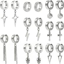 8/16 Pairs Clip On Earrings,Painless Non Pierced for Men And Women