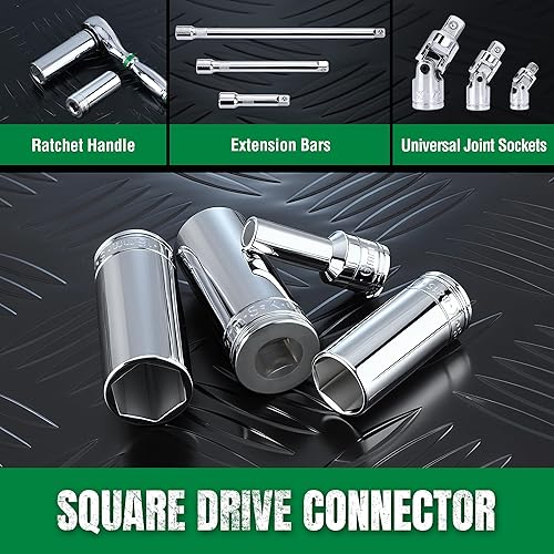 Miniatura 6 de SK Tools USA - Juego de llaves de vaso de 3/8 pulgadas, llaves métricas profundas, 14 piezas de 0.236-0.748 in, acabado SuperKrome, construcción