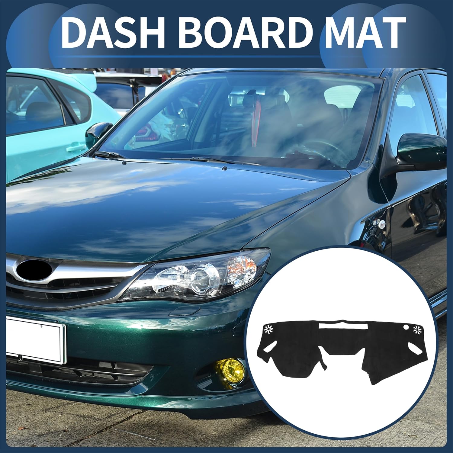 Dash Cover, Center Console Non-Slip Dashboard Carpet Mat for Subaru Impreza 2017-2020 Suede Black,1Pc