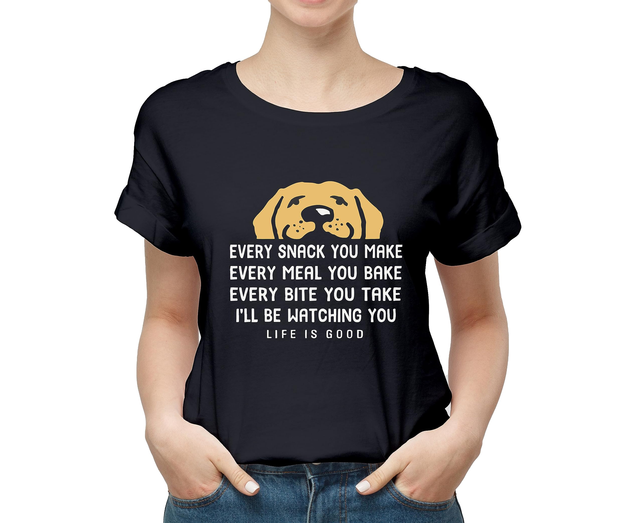 ZapCap Mart Dog I See You 100% Cotton Round Neck Graphic Printed T Shirt for Men Women,Dog lovert Shirt, Dog Pattern t Shirt, Pet Lover t Shirt Black (B0CH8SQ3F5) Amazon Price History, Amazon Price Tracker