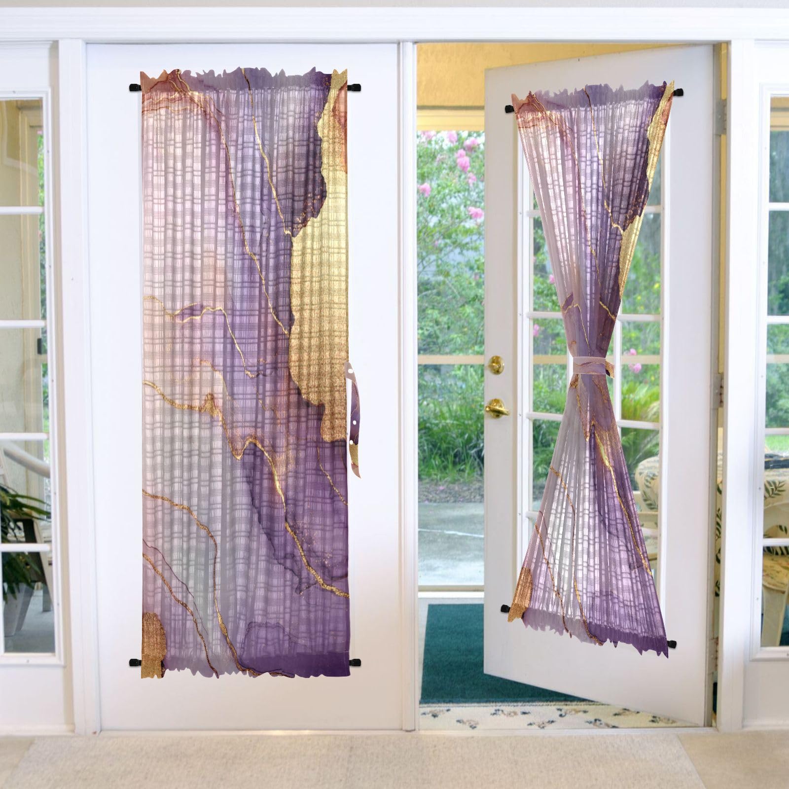 Rideau de porte marbre rose doré violet GuoChe pour fenêtre chambre