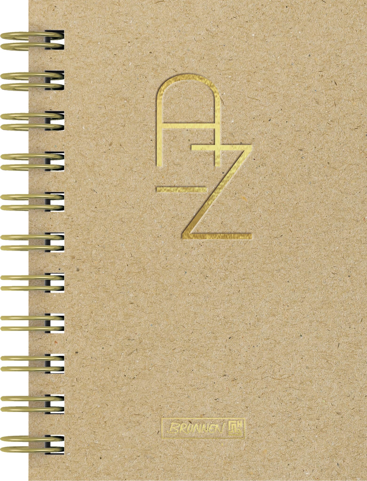 BRUNNEN Spiral Address Book Wire A6 128 Pages Caramel