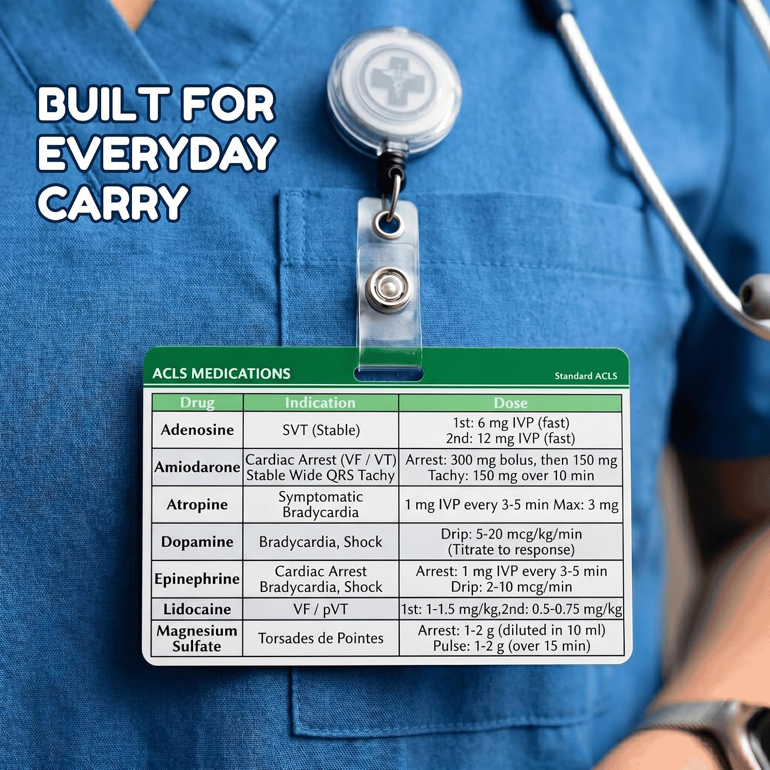ACLS Badge Buddy Card 2026 [5 Sets of 3 Cards]- Advanced Cardiac Life Support Pocket Cards with Algorithms Medications Tachycardia Bradycardia ROSC for Nurses Paramedics EMT Emergency Critical Care